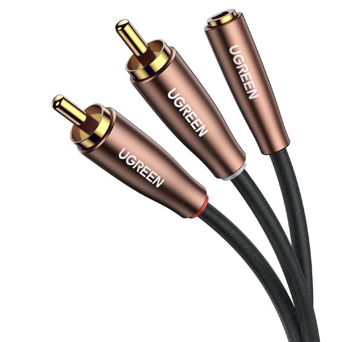 Câble audio Ugreen câble mini jack 3,5 mm (femelle) - 2RCA (mâle) 2m marron (AV198 50131)