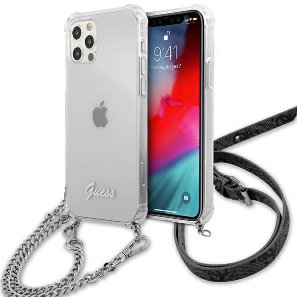 Case GUESS Apple iPhone 12 Pro Max 4G Silver Chain Clear Hardcase