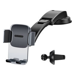 Baseus 2in1 gravity car phone mount holder for air vent and dashboard black (SUYK000001)