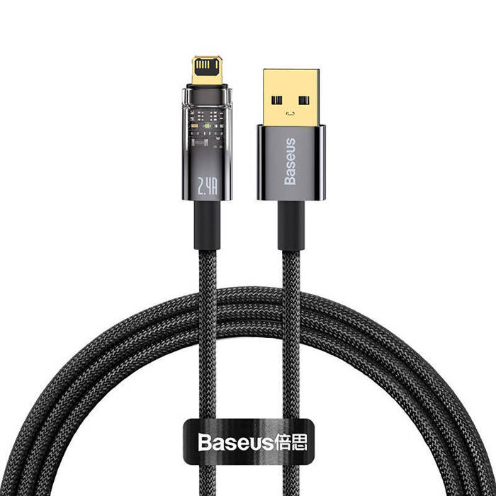 Baseus Explorer USB-Lightning kábel, 2,4A, 1m (fekete)