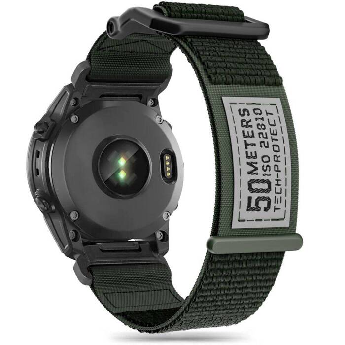 Óraszíj Tech-protect Scout Garmin Fenix 5 / 6 / 6 Pro / 7 katonai zöld