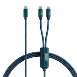 REMAX kerolla series 100W 2 in 1 aluminum fast charging cable RC-093C-C+L ( Type-c-Type-c + Lightning ) blue