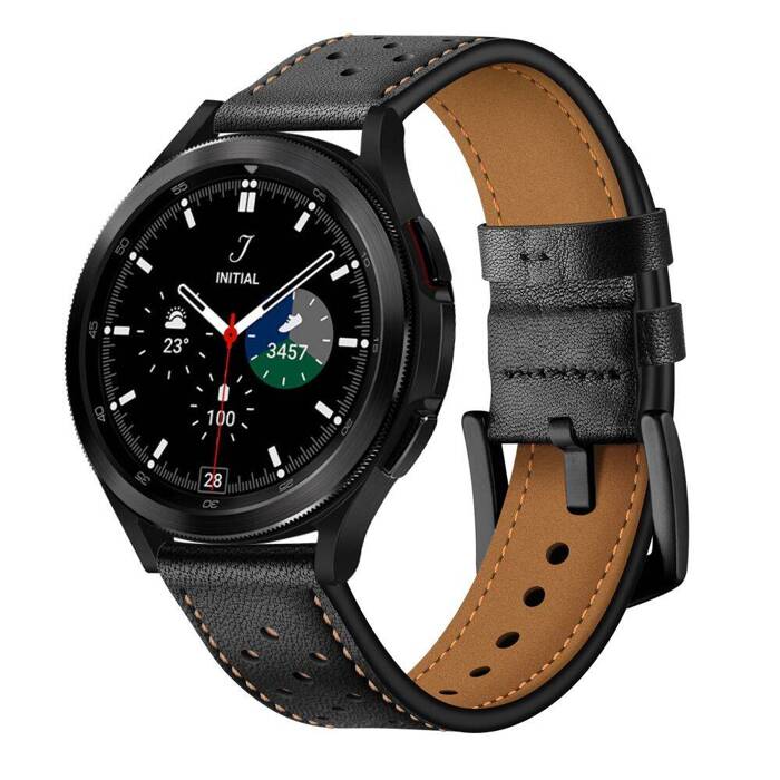 STRAP TECH-PROTECT LEATHER SAMSUNG GALAXY WATCH 4 40 / 42 / 44 / 46 MM BLACK