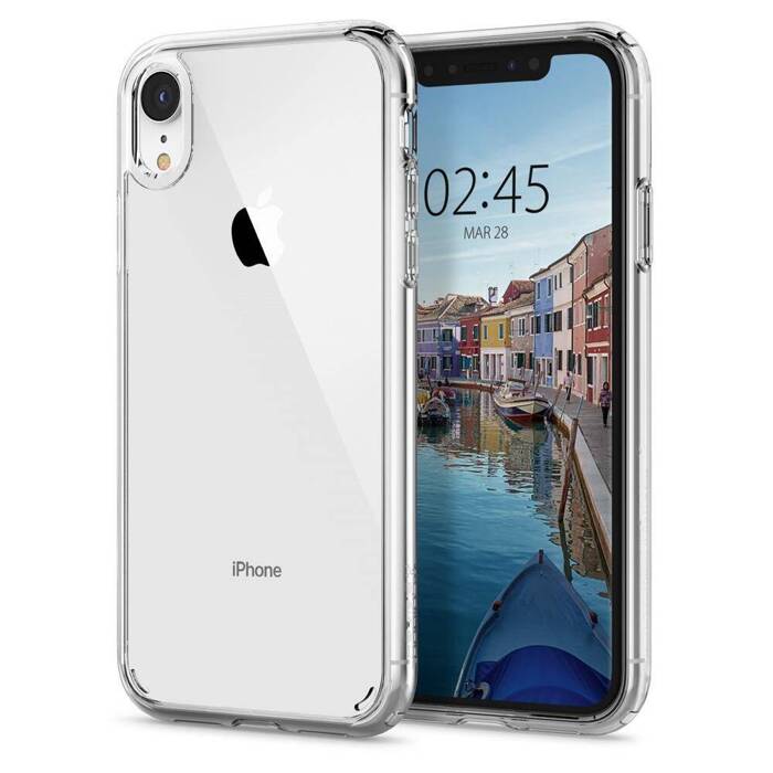 Telefontok SPIGEN iPhone XR Ultra Hybrid Clear Clear Case (átlátszó, átlátszó tok) 