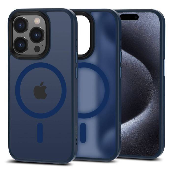 Telefontok Tech-protect Magszőnyeg MagSafe iPhone 15 Pro Max MATTE Tengerészet Case