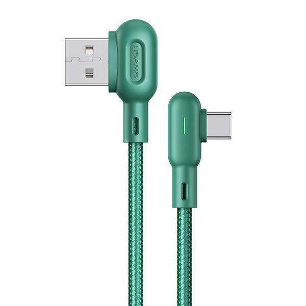USAMS USB-A USB-C U57 Angular Cable 1.2m 2A Green