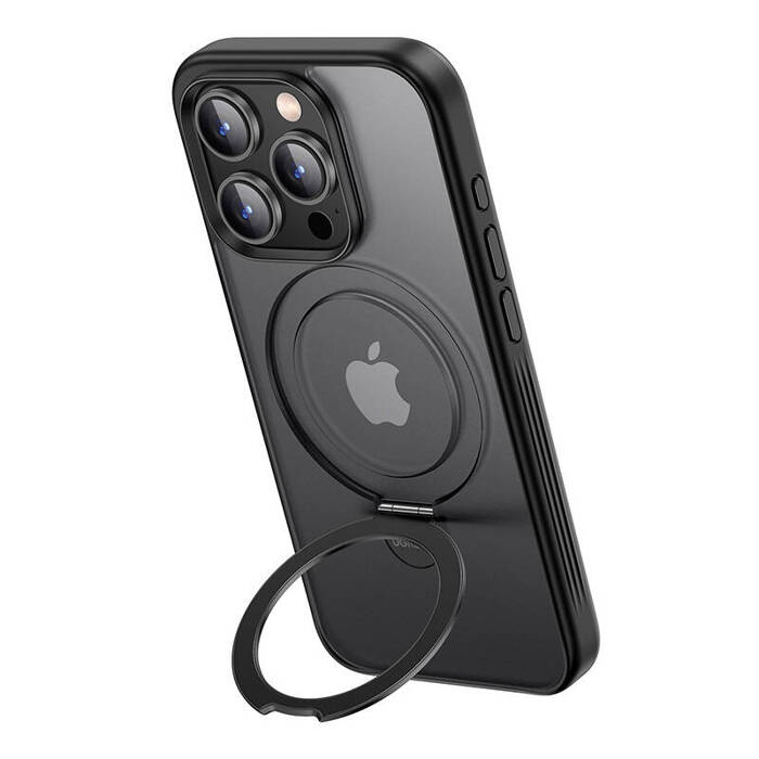 Védő magnetic telefontok állvánnyal UGREEN LP763 a iPhone 15Pro 6.1cala (fekete) számára