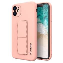 Wozinsky Kickstand Case flexible silicone cover with a stand Samsung Galaxy A32 4G pink