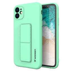 Wozinsky Kickstand Case flexible silicone cover with a stand Samsung Galaxy A72 4G mint