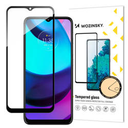 Wozinsky Super Durable Full Glue Edzett üveg teljes képernyős Case -barát Motorola Moto E20 fekete