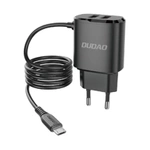 Caricabatterie Dudao 2x USB con cavo micro USB integrato 12 W nero (A2ProM nero)