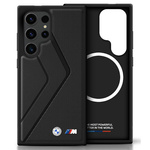 Cover BMW Leather Oversized Stripes MagSafe per Samsung Galaxy S25 Ultra nero