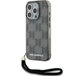 Karl Lagerfeld KLHCP15XHKDPNSK iPhone 15 Pro Max 6.7" czarny/black hardcase IML Mono KL Pattern & Cord