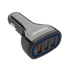 Caricabatteria da auto Dudao Quick Charge Quick Charge 3.0 QC3.0 2.4A 18W 3x USB Nero (R7S nero)