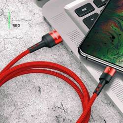 Cavo USAMS intrecciato USB-C 3A ricarica veloce 1m rosso