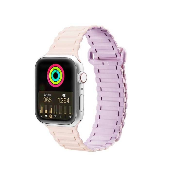 Cinturino Dux Ducis (versione armatura) cinturino per Apple Watch Ultra, SE, 8, 7, 6, 5, 4, 3, 2, 1 (49, 45, 44, 42 mm) cinturino magnetico in silicone rosa viola