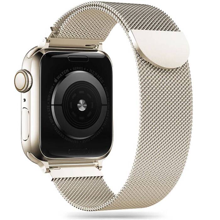 Cinturino Tech-protect Milaneseband Apple Watch 4 / 5 / 6 / 7 / 8 / 9 / Se / Ultra 1 / 2 (42 / 44 / 45 / 49 mm) Starlight
