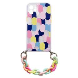 Colour Chain Case cover elastica flessibile in gel con ciondolo a catena per Samsung Galaxy S21 Ultra 5G multicolore (1)