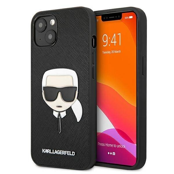 Cover KARL LAGERFELD Apple iPhone 13 Saffiano Iconic Karl's Head Black Hardcase