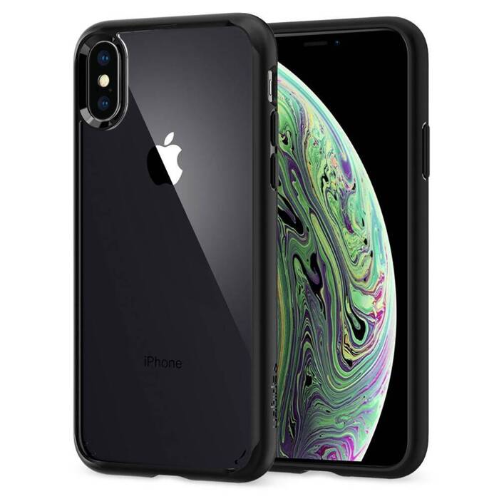 Cover SPIGEN iPhone X XS Ultra Hybrid Custodia nera opaca Apple