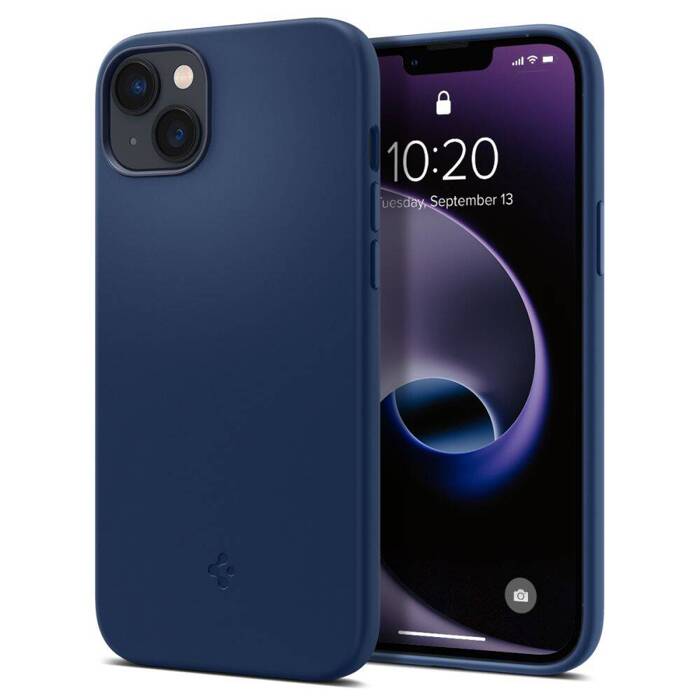 Cover Spigen IPhone 14 PLUS SILICONE FIT Mag MagSafe BLU NAVY