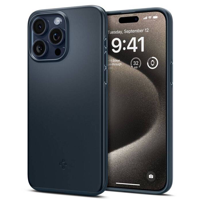 Cover Spigen Thin Fit iPhone 15 Pro Max Metal Slate Case