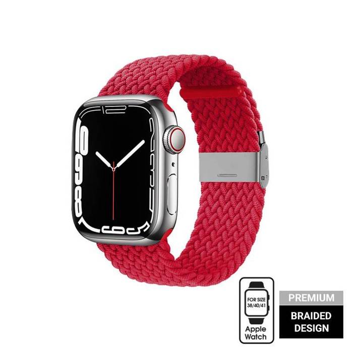 Crong Wave Band - Cinturino intrecciato per Apple Watch 38/40/41 mm (rosso)