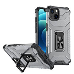 Crystal Ring Case Kickstand Tough Rugged Cover per iPhone 12 nero