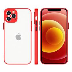 Custodia in silicone flessibile traslucida Milky Case per iPhone 12 Pro Max rossa