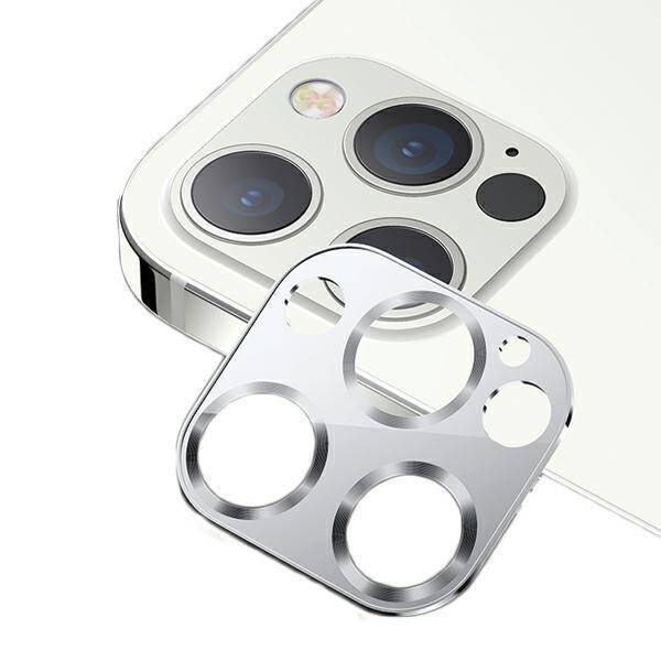 USAMS Vetro temperato Apple iPhone 12 Pro Camera Lens Glass Metal Silver Camera Protection Glass