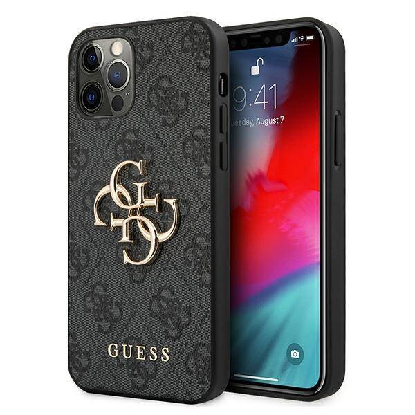 Case GUESS Apple iPhone 12 12 Pro 4G Big Metal Logo Gray Hardcase