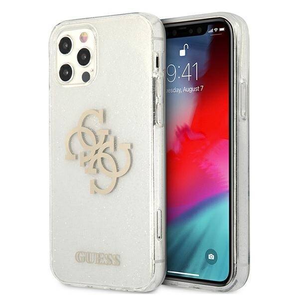 Case GUESS Apple iPhone 12 Pro Max Glitter 4G Big Logo Clear Hardcase