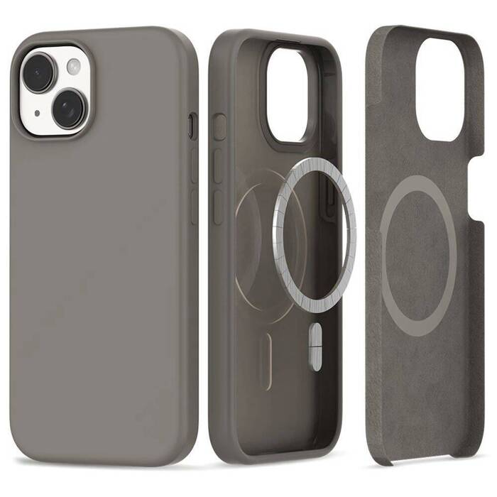Puzdro Tech-protect Silicone MagSafe IPhone 15 Titanium Case