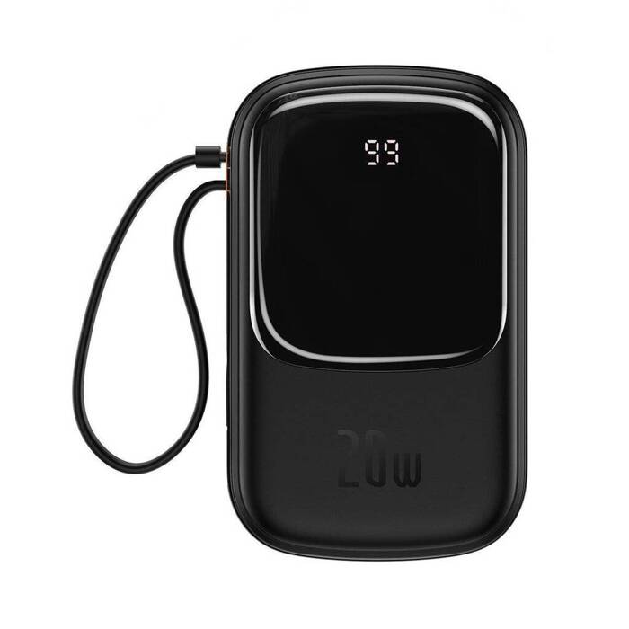 [RETURNED ITEM] Baseus Qpow Digital Display powerbank con carga rápida 20000mAh 20W QC/PD/SCP/FCP con cable Lightning integrado negro