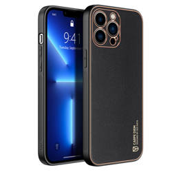 Dux Ducis Yolo elegant case made of soft TPU and PU leather for iPhone 13 Pro Max black