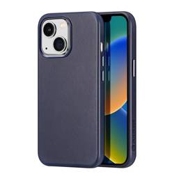 Funda Dux Ducis Naples para iPhone 14 Plus Funda magnética de cuero MagSafe azul