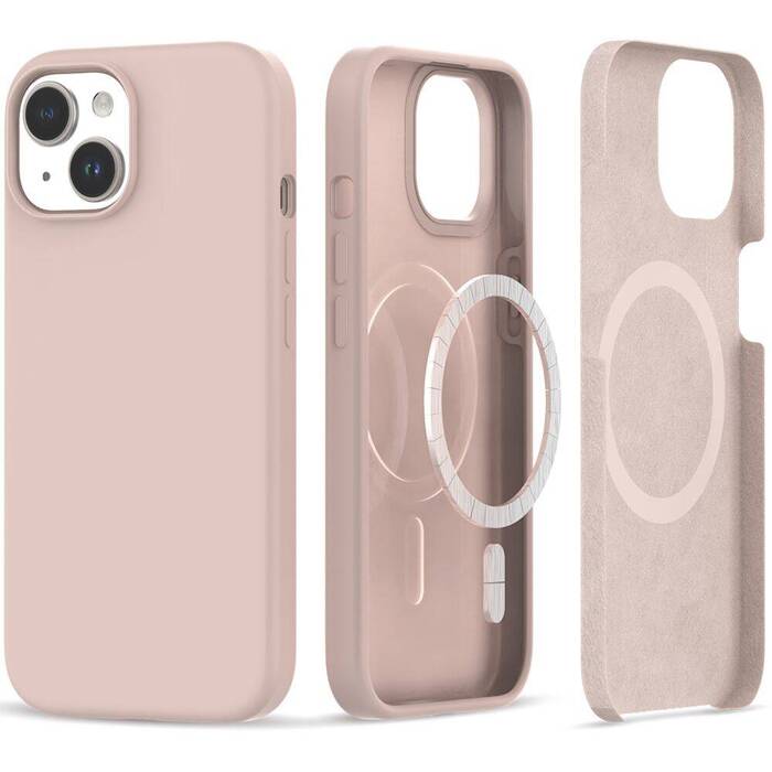 Funda Tech-protect Silicona MagSafe iPhone 15 Plus Rosa Caramelo Case