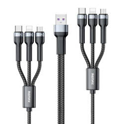 Remax Jany Series multi-functional 6in1 USB cable - micro USB + USB Type C + Lightning / micro USB + USB Type C + Lightning 2m black (RC-124)