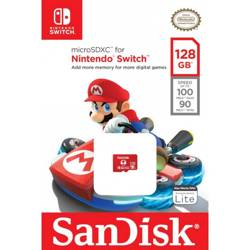 Tarjeta de memoria SanDisk 128GB microSDXC Nintendo Switch V30 UHS-I U3 100 / 90 MB/s