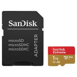 Tarjeta de memoria SanDisk 1TB microSDXC Extreme Mobile A2 C10 V30 UHS-I U3 160 / 90 MB/s