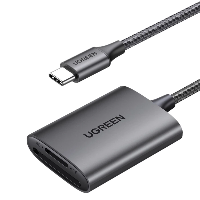 Ugreen CM401 Lector de tarjetas SD/TF USB C 5Gb/s - Gris