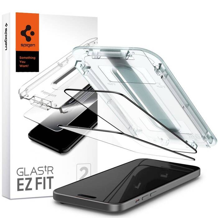 Vidrio Templado Spigen Glas.tr "ez Fit" Fc 2-pack iPhone 15 Negro