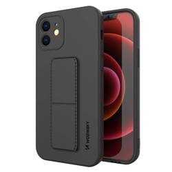 Wozinsky Kickstand Case flexible silicone cover with a stand iPhone XS Max black